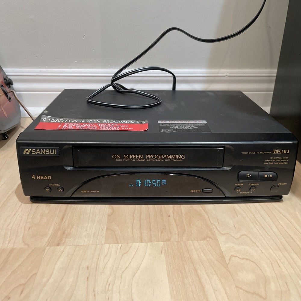 Sansui VCR Model 4502 4 Head Hi-Fi Stereo VHS Player Recorder - Tested W/Remote